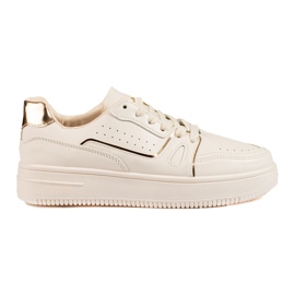 Beige sneakers til kvinder på Shelovet platformen