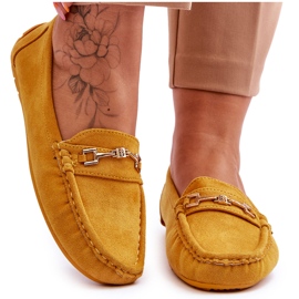 FJ1 Ruskind Loafers med gul Eleina Ornament