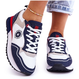 Damesneakers Memory Foam System Big Star LL274538 Hvid-Navy blå