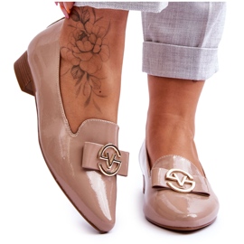Vinceza Patent Loafers med lav hæl Beige Asselia