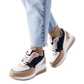 Beige og marineblå sneakers fra Mireault
