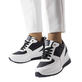 BM Sorte og hvide wedge sneakers fra Gaetane