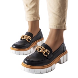 Sorte chunky sole loafers fra Casgrain