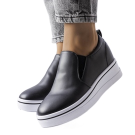 BM Sorte slip-on wedge sneakers fra Francoeur
