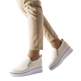Beige slip-on wedge sneakers fra Francoeur