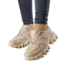 Brune sneakers med massiv sål fra Inez