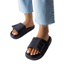 BM Sorte hjemmesko med velcro fra Aleron