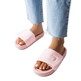 BM Pink velcro hjemmesko fra Aleron lyserød