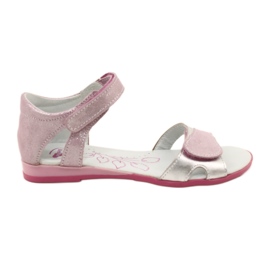 Pigeres sandaler med velcro renbut 4333 lyserød/sølv