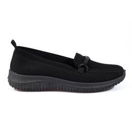 Shelovet sorte tekstil loafers til kvinder