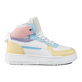 Shelovet flerfarvede high-top sneakers til kvinder hvid