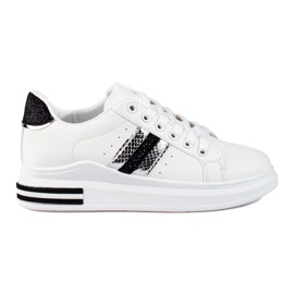 Shelovet kvinders sneakers på en høj platform hvid