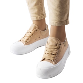Beige platform sneakers fra Josseaume