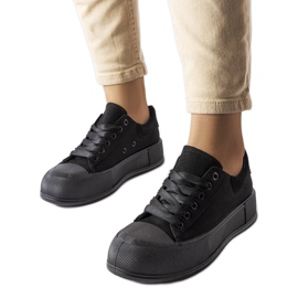 Sorte platformssneakers fra Josseaume