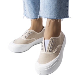 Beige slip-on sneakers fra Rabican