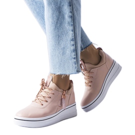 Pink low wedge sneakers fra Mathieu lyserød