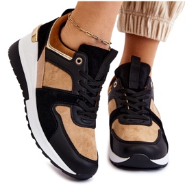 Klassiske Wedge Sneakers Beige og Sort kolliderer brun