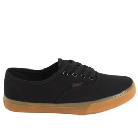 Werde Black canvas damesneakers sort