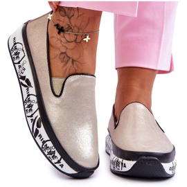 S.Barski Slip-On lædersneakers til kvinder Guld Ottavia gylden