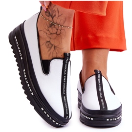 S.Barski Slip-on læder sneakers til kvinder Hvid Nathalie
