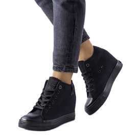 Big Star LL274034 sorte wedge sneakers