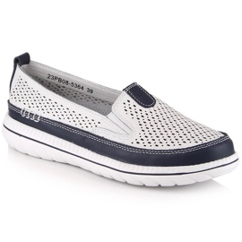 Læder behagelige slip-on sko til kvinder hvid eVento 5364