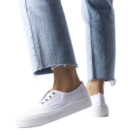 Hvide slip-on sneakers fra Rabican