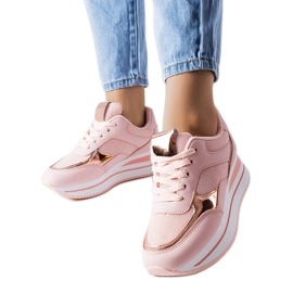 Pink sneakers med tykke såler fra Ethel lyserød