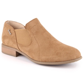 Slip-on sko i beige ruskind til kvinder Jezzi ASA142-26A
