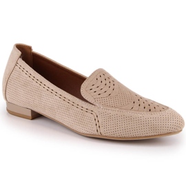 Dame gennembrudt ruskind slip-on sko beige Jezzi ASA151-18