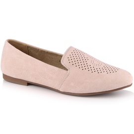 Læder ruskind komfortable slip-on sko beige S.Barski LR29515