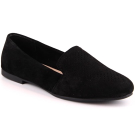 Læder ruskind komfortable slip-on sko sort S.Barski LR29515