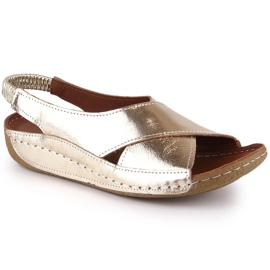 Slip-on sandaler i lak til kvinder guld T.Sokolski L22-1001 gylden