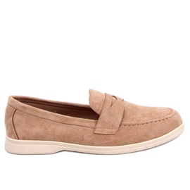 BM Blum Beige loafers i ruskind