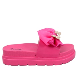 BM Teddy Fuchsia bamse platform hjemmesko lyserød
