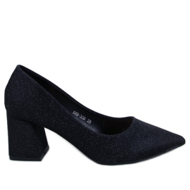 Coella Black Block Heel Pumps sort