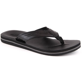Herre-flip flops lavet af økologisk læder, sort Big Star LL174605