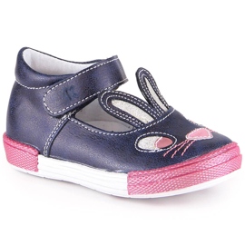 Ballerinasko til piger med velcro marineblå Kornecki 6480