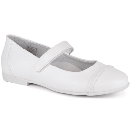 Pigeballerinaer til nadver med velcro hvid Kornecki 6492
