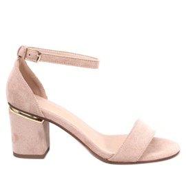 BM Dicarlo Khaki sandaler med hæle i ruskind beige