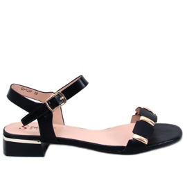 Seastar Clary Black sandaler med lav hæl sort