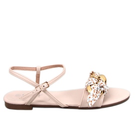 Agena Beige kædesandaler