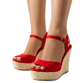 Røde kile-espadriller fra Cécile