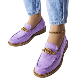 Lilla elegante loafers med Ouellet-udsmykning violet