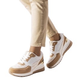 Beige og hvide sneakers fra Mireault