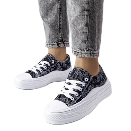 Sorte platformssneakers fra Bélair
