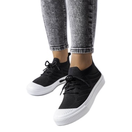 Sorte sneakers i stretchstof fra Polaire