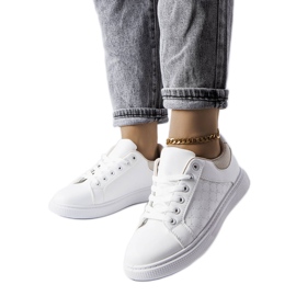 Hvide og beige sneakers med prægning fra Dreux