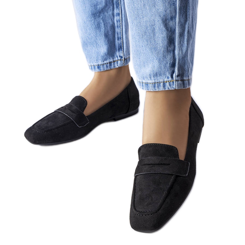 Sorte øko-ruskind loafers fra Meilleur