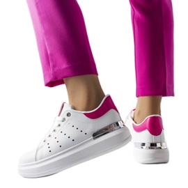Hvide sneakers med farvet Chalut-perforering